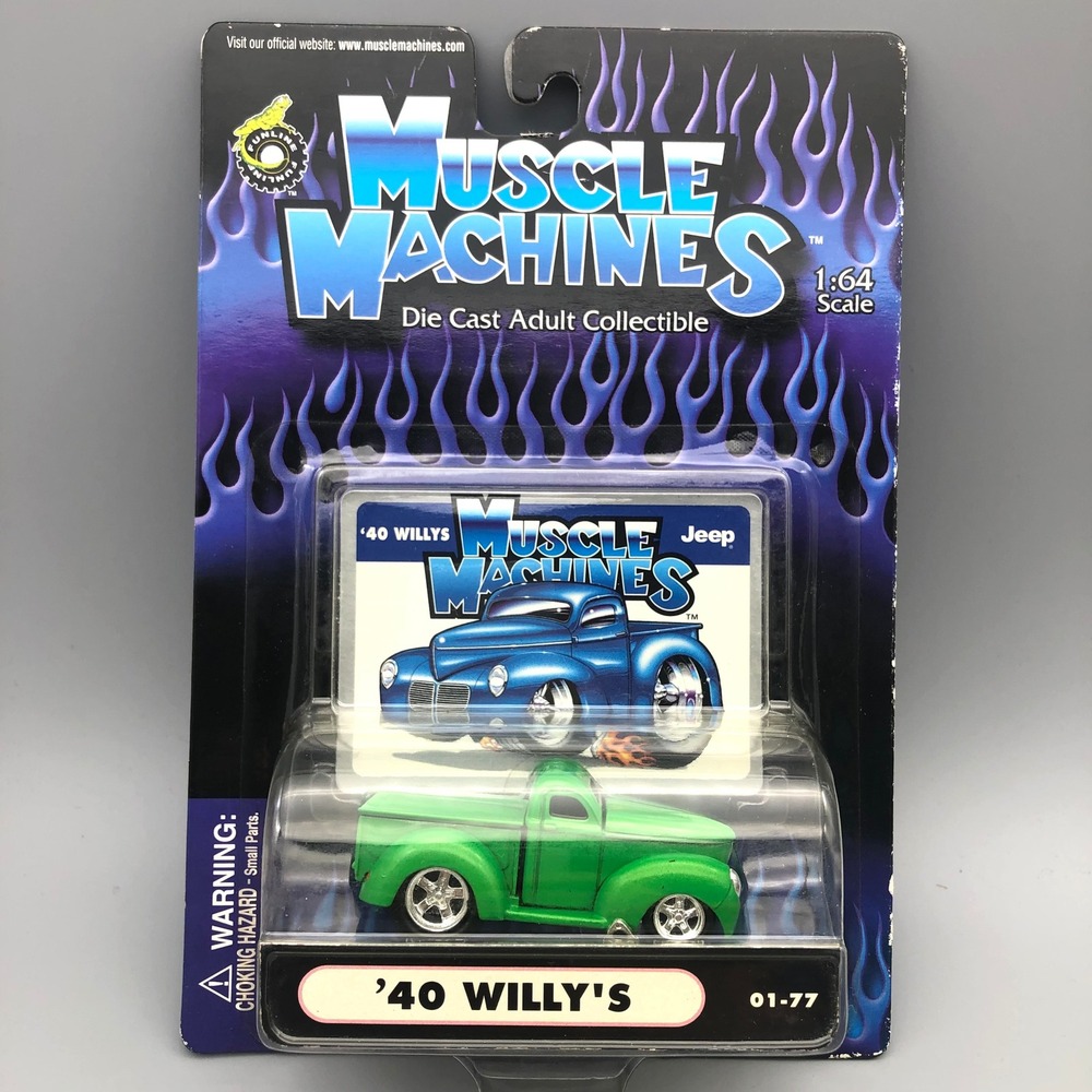 Muscle Machines '40 Willys Jeep Pickup Truck Green Diecast 1/64 Scale 1940 New